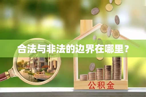 公安合法与非法的边界在哪里？