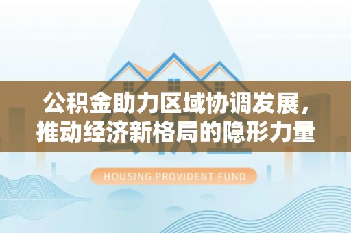 公安公积金助力区域协调发展，推动经济新格局的隐形力量