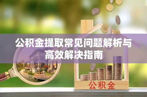 公安公积金提取常见问题解析与高效解决指南