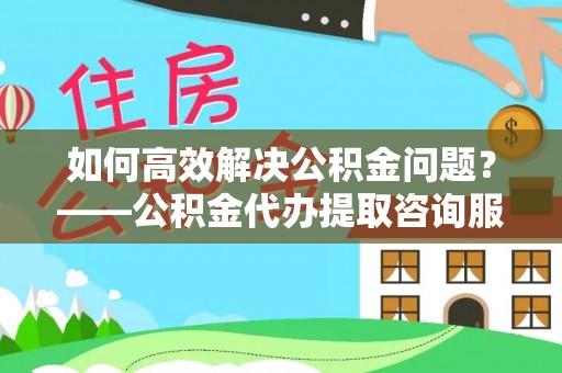 公安如何高效解决公积金问题？——公积金代办提取咨询服务指南