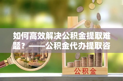 公安如何高效解决公积金提取难题？——公积金代办提取咨询服务全解析