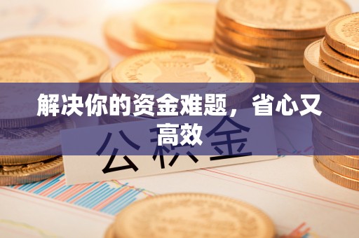 公安解决你的资金难题，省心又高效